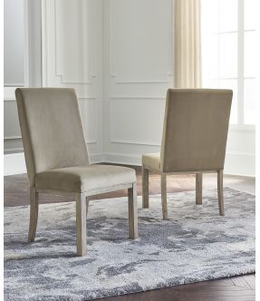 Padded Back Upholstered Dining Chair in Light Brown - Stafford 